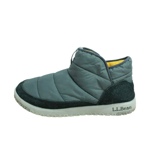 LL Bean Mountain Classic Gray Nylon Quilted Insulated SlipperAnkle Booties 11 M - Picture 1 of 10